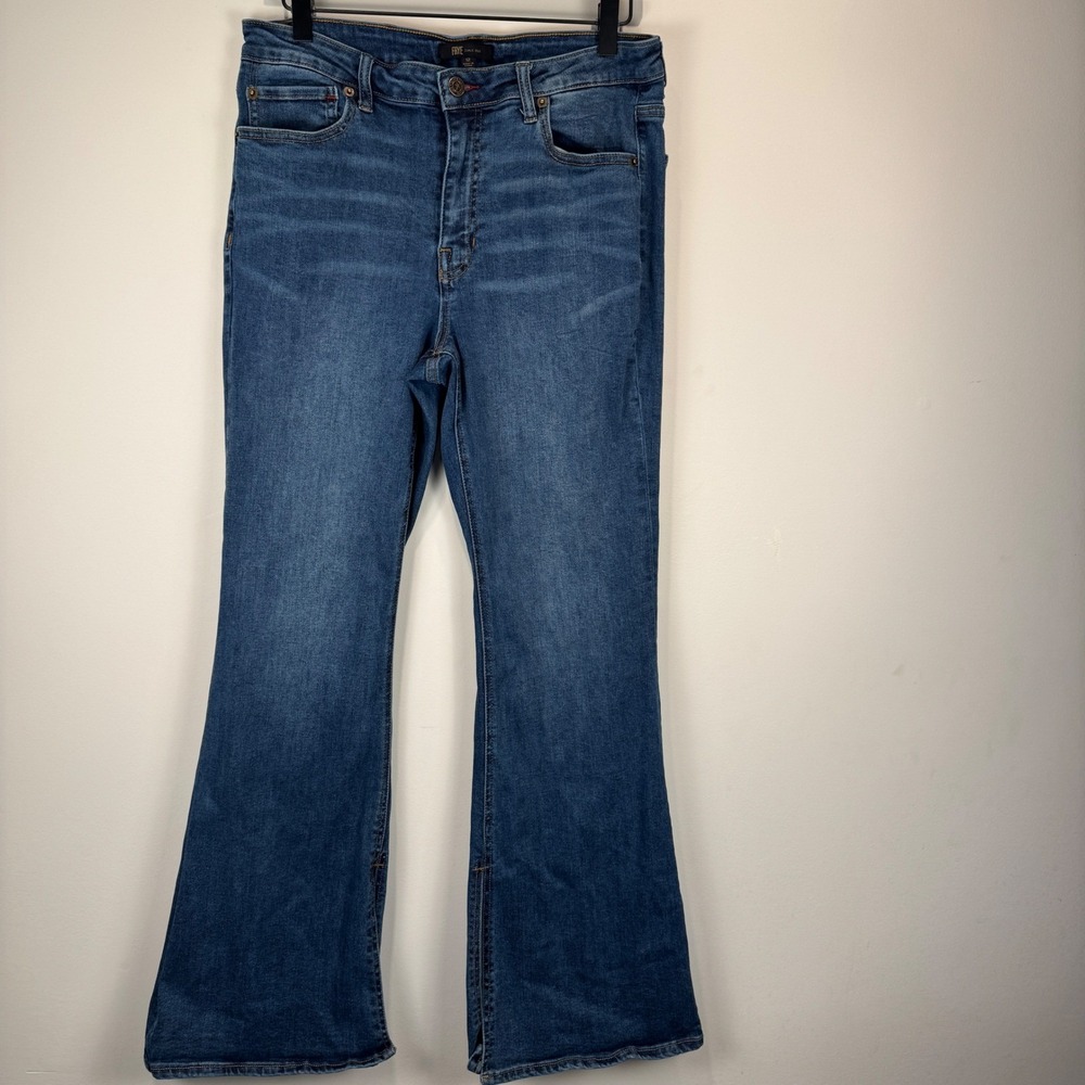 FRYE‎ Women's Blue Denim Flare Jeans High Rise Split Hem Size 12